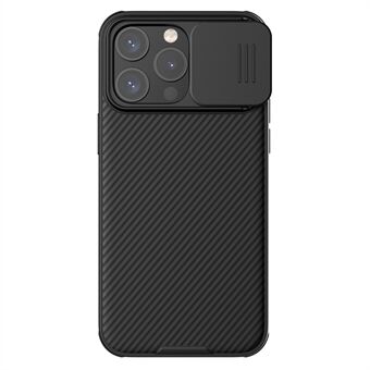 NILLKIN CamShield Pro-etui for iPhone 15 Pro Max, anti-fall mobildeksel med kameralinsebeskyttelse i PC+TPU og magnetisk lukking.