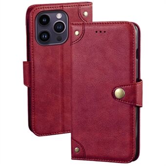 IDEWEI For iPhone 15 Pro Max støvtett lommebok telefondeksel, anti-rip PU skinn mobiltelefoncover skall.