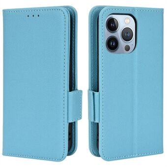 For iPhone 15 Pro Max PU Leather Phone Case Litchi tekstur Stativ Lommebok Telefondeksel