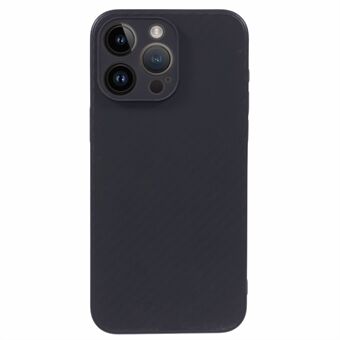 Beskyttende telefonveske til iPhone 15 Pro Max, karbonfiber tekstur fleksibelt TPU-bakdeksel