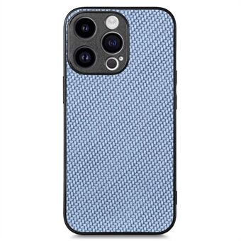 Karbonfiber teksturert beskyttelsesetui mot støt for iPhone 15 Pro Max, PU-skinn+PC+TPU-telefondeksel.