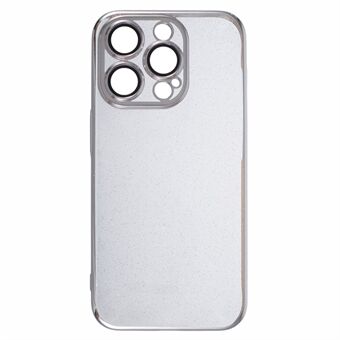For iPhone 15 Pro Max-etui, slankt PC glitrende glimmerdeksel med linsefilm.