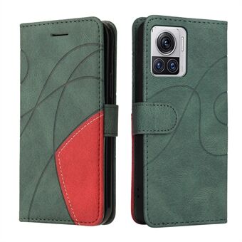 KT Leather Series-1 for Motorola Moto X30 Pro 5G / Edge 30 Ultra 5G Anti-drop Dual-color Splicing PU Leather Phone Case Stand Lommebokdeksel
