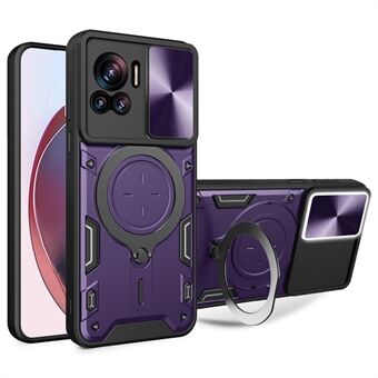 PC+TPU-deksel for Motorola Edge 30 Ultra 5G / Moto X30 Pro 5G Slide Kameralokk Ring Kickstand Telefon Bakbeskytterveske