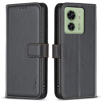 BINFEN COLOR BF17 For Motorola Edge 40 5G telefondeksel Stand Design TPU+PU lær lommebokveske