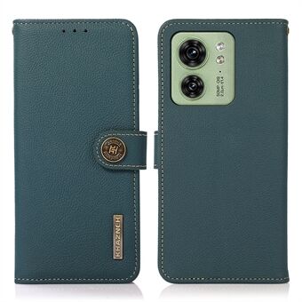 KHAZNEH For Motorola Edge 40 5G RFID-blokkerende lommebok Mobiltelefonveske Fallbeskyttelse Ekte Stand Telefondeksel