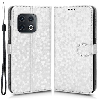 For OnePlus 10 Pro 5G Dot Pattern Imprinted Folio Flip-telefonveske PU-skinnbeskyttende deksel med Stand