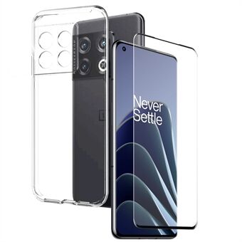 NORTHJO For OnePlus 10 Pro 5G Telefon TPU-deksel Beskyttelsesdeksel + Skjermbeskytter i herdet glass - Gjennomsiktig