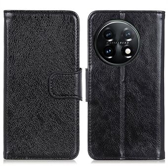 For OnePlus 11 5G Nappa Texture Split Leather Flip Case Stand Lommebok Magnetisk lås Telefondeksel