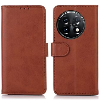 For OnePlus 11 5G okseskinn tekstur PU lær Stand Anti-slipp telefon lommebokdeksel