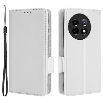 Anti-slipp telefondeksel for OnePlus 11 5G Stand Litchi Texture PU-skinn beskyttende telefonveske