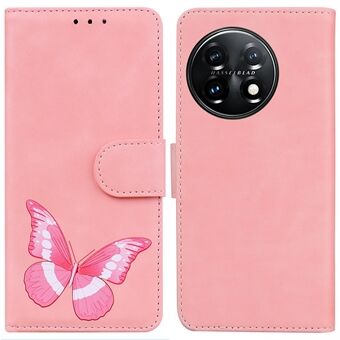 For OnePlus 11 5G sommerfuglutskrift Hudvennlig lommebokdeksel med flippskinn Anti-slipp Stand