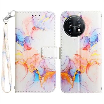 YB-mønsterutskrift skinn Series-5 For OnePlus 11 5G Marmormønster beskyttende deksel Telefonveske lommebok