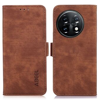 ABEEL For OnePlus 11 5G Anti- Scratch PU lærveske Stand retro telefon lommebokdeksel
