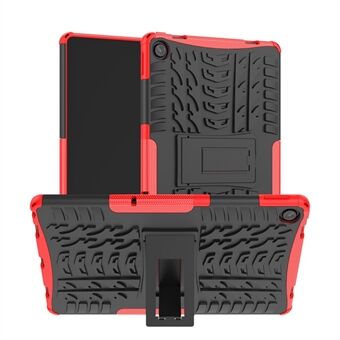 For Lenovo Tab M10 Plus (3. generasjon) / Xiaoxin Pad 2022 10,6 tommer Anti-rynke Anti-fall Tire Texture Kickstand Heavy Duty Armor Cover Soft TPU Hard PC-etui.