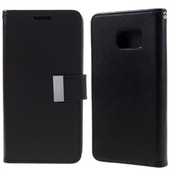 MERCURY GOOSPERY lærveske til Samsung Galaxy S7, lommebokdesign støtsikkert flipdeksel - svart
