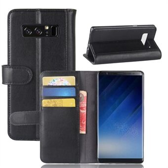 For Samsung Galaxy Note 8 Split Flip Lær Folio Flip Lommebok Foldbar Stativdeksel