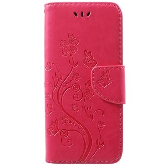 For Samsung Galaxy S9 G960 Imprint Butterfly and Flower Flip Lommebokveske