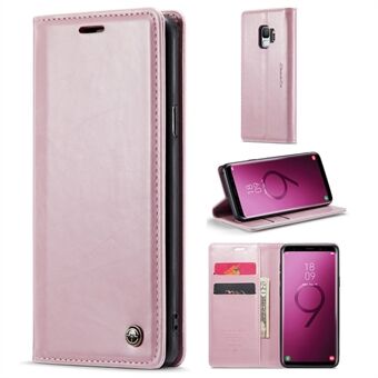 CASEME 003-serien for Samsung Galaxy S9 magnetisk adsorpsjon PU-skinn Drop-sikker lommebokveske Waxy Texture Stand