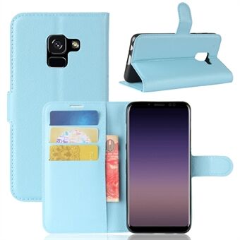 Litchi Skin PU Lommebok Stand skall til Samsung Galaxy A8 (2018)