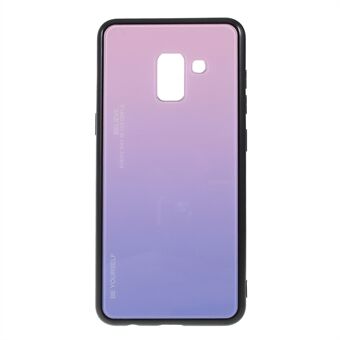 Gradient Color Glass + PC + TPU-deksel til Samsung Galaxy A8 (2018)