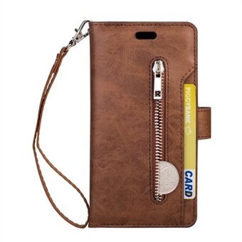 Multi-slot Wallet Zippered Leather Casing for Samsung Galaxy S10