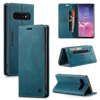 AUTSPACE A01-serien RFID-blokkerende retro matt lærveske lommebok til Samsung Galaxy S10