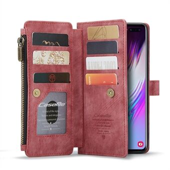 CASEME C30 Series Drop-sistant Folio Flip Stand Lommebok telefonveske med 10 kortspor for Samsung Galaxy S10 Plus