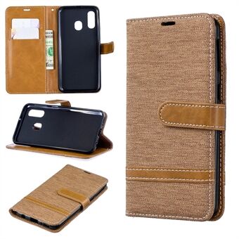 Assorted Color Jeans Cloth Wallet Leather Case Cover for Samsung Galaxy A40