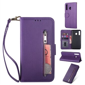 Glidelås lommebok Flip-telefondeksel med stropp for Samsung Galaxy A40