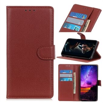 Litchi Skin Lommebok Leather Stand sak for Samsung Galaxy A20e
