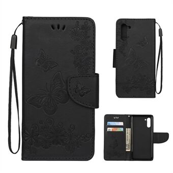 Imprint Butterfly Flower Lommebokveske for Samsung Galaxy Note 10 / Note 10 5G