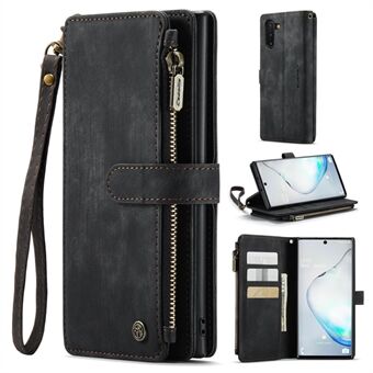CASEME C30-serien for Samsung Galaxy Note 10 5G / 4G Anti-fall lommebokdeksel med glidelås med stropp Auto-magnetisk Stand Telefon Flip Lærveske Kortholder