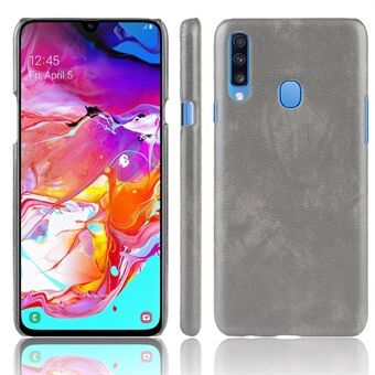 Litchi Surface Leather Coated Hard PC-deksel til Samsung Galaxy A20s