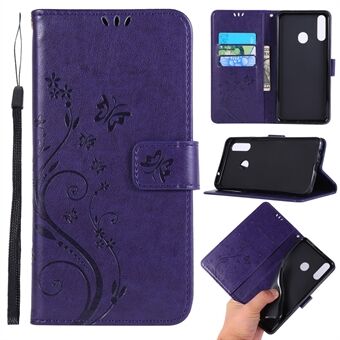 Imprint Butterflies Stand Flip Leather Protective Case for Samsung Galaxy A20s