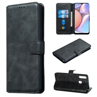 For Samsung Galaxy A20s Solid Color Protective Leather Wallet Cover Shell