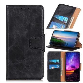 Crazy Horse lommebok, lærbeskyttelsesdeksel med Stand til Samsung Galaxy A51 - svart