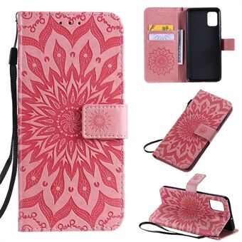 Imprint Sunflower Leather Wallet Case for Samsung Galaxy A51