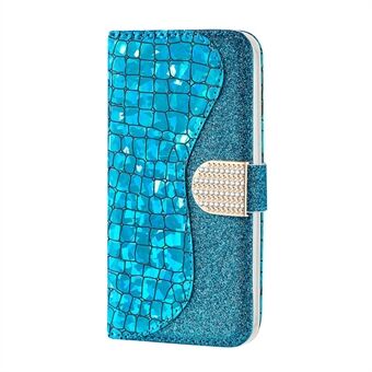 Crocodile Skin Glittery Pulver Lærveske til Samsung Galaxy A51 SM-A515
