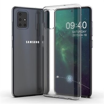 For Samsung Galaxy A51 4G SM-A515 Anti-gulning Gjennomsiktig beskyttende telefondeksel Anti-dråpe Ultra Slim Myk TPU Mobiltelefon Bakveske
