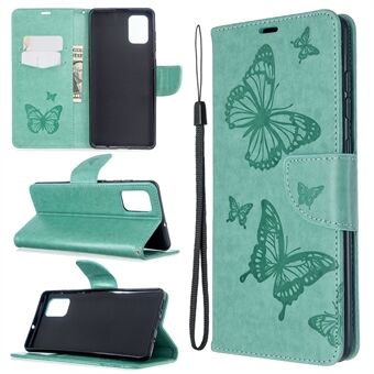 Imprint Butterflies Wallet Stand Flip Leather Case for Samsung Galaxy A71 A715