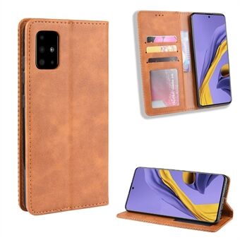 Retro Leather med lommebok Stand Deksel til Samsung Galaxy A71 5G SM-A716