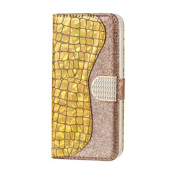 Glittery lommebok-deksel i krokodillehud til Samsung Galaxy A71 SM-A715