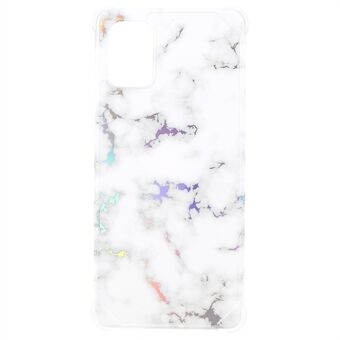 For Samsung Galaxy A71 4G SM-A715 Thickened Four Corner Anti-drop Marble IMD Laser TPU + PC-deksel