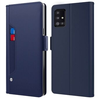 For Samsung Galaxy A71 5G SM-A716 Speilfunksjon Stand Folio Flip-kortholder Magnetisk lås Telefondeksel