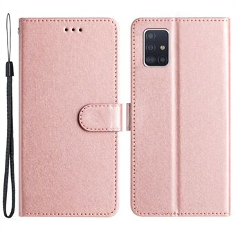 For Samsung Galaxy A71 4G SM-A715 Scratch lær telefon Stand deksel Silk Texture Case