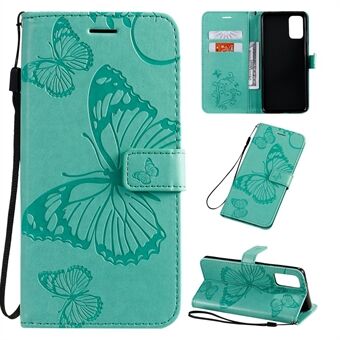 Butterfly Imprint Leather-etui til Samsung Galaxy S20 Plus
