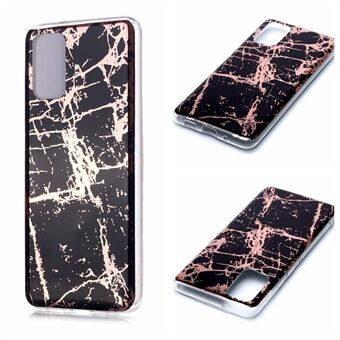 Marmor mønster Rose Gold galvanisering IMD TPU deksel skall til Samsung Galaxy S20 Plus
