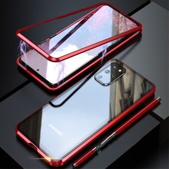 LUPHIE Magnetisk metallramme + Herdet glass bakdeksel til Samsung Galaxy S20 Plus