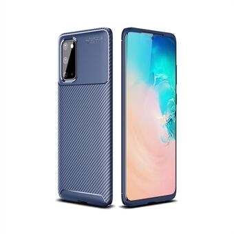For Samsung Galaxy S20 Carbon Fiber Texture TPU Drop-proof Phone Shell